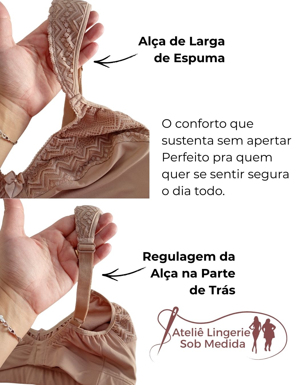 Sutiã Plus Size Reforçado Sem Aro e Sem Bojo